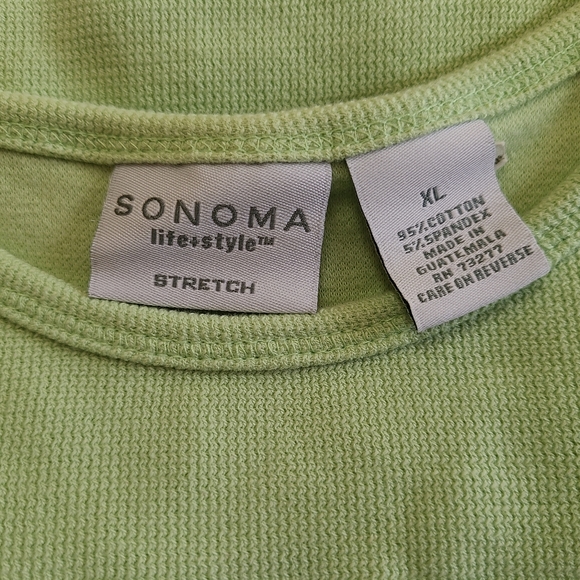(446) Sonoma Woman's Short Sleeve Crewneck Blouse, Size: XL Color: Green - Picture 6 of 13